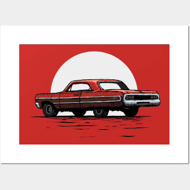 CARTOON CAR IMPALA Wall Art by larrysouthberg